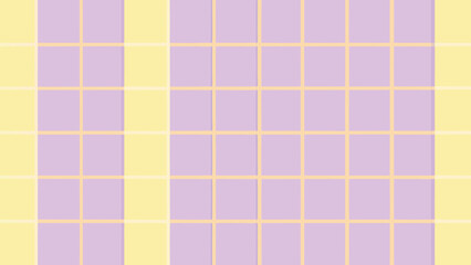 Fototapeta premium Pastel Plaid Pattern With Yellow and Lavender Squares and Thin White Lines abstract checkered