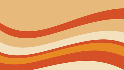 Retro Abstract Background with Wavy Stripes in Warm Earthy Tones of Orange and Beige vector illustration