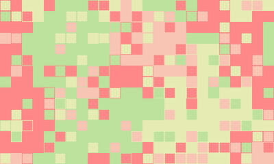 Abstract pastel mosaic background.  Soft, blended squares in pink, green, and beige create a calming, modern design. Perfect for websites, presentations, or textile prints.