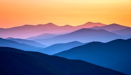 Sunset Mountain Range Panorama. (2)