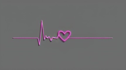 Heartbeat Line Forming Heart Shape Minimal  Pink Colour 4K Animation