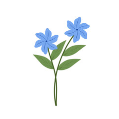 Simple blue flower illustration. Flower illustration. Beautiful flower flat design. Illustration of blooming flower
