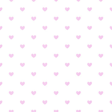 Watercolor seamless pattern of magenta purple heart
