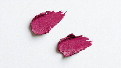 Two vibrant lipstick swatches in a rich, rosy pink shade on a white backdrop