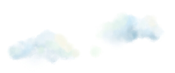 水彩テクスチャの雲のイラストあしらい素材