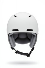 Fototapeta premium White Snow Helmet with Gray Padding - Front View