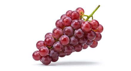Fototapeta premium A bunch of fresh red grapes with water droplets on a white background studio shot close up view