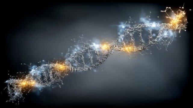 DNA Double Helix: A Digital Art Depiction of Genetic Code