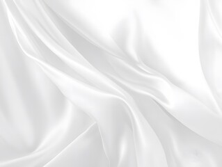 Fototapeta premium Elegant White Silk Drape Fabric Texture Background
