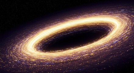 Cosmic black hole surrounded by glowing accretion disk