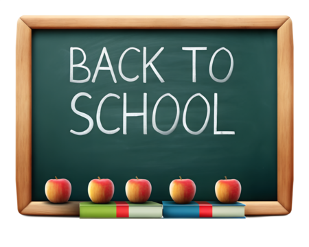 Back to school blackboard isolated on white and transparent background – perfect for education and classroom themes - Powered by Adobe