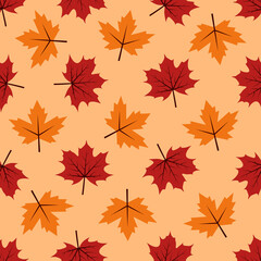 Fototapeta premium maple leaves seamless pattern 