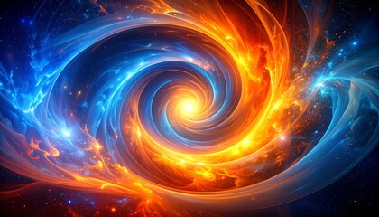 Obraz premium Fire and Ice Cosmic Swirl.