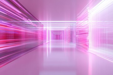 Futuristic corridor with vibrant light