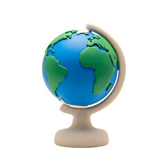 Cartoon globe on stand on transparent background