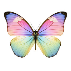 Obraz premium Colorful butterfly with transparent wings on transparent background