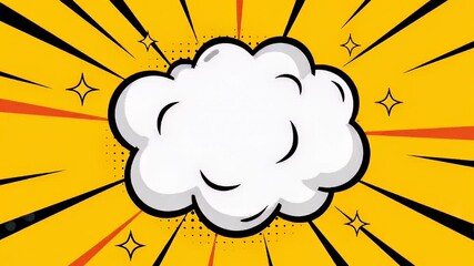 Energetic comic explosion background animation with yellow burst and poof