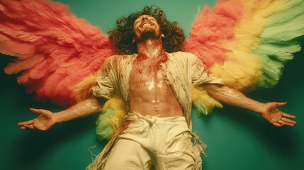 Fototapeta premium Fallen angel, vibrant colors