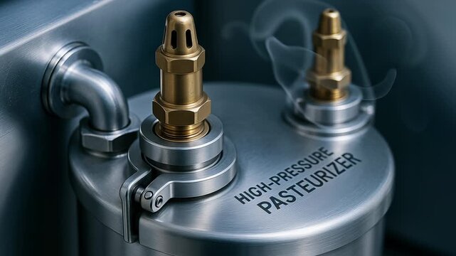 High pressure pasteurizer equipment for food processing industry sterilization and safety production with stainless steel components ensuring