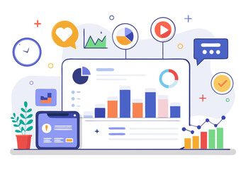 An isometric illustration of a laptop with a world map on the screen, surrounded by a globe, books, and a graduation cap. It symbolizes online education and global e-learning.