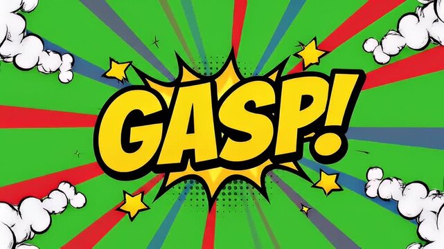 Comic book style burst with dynamic star shapes and bright color explosion