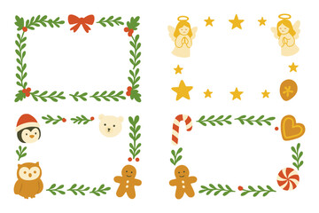 Obraz premium Christmas frames and borders set