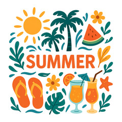 Summer Vibes: Tropical Illustration for Social Media