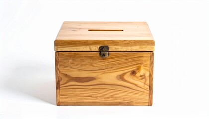 Wooden donation box with slot and latch, perfect for collecting funds, contributions, and gifts in a simple design