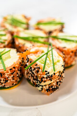 Smoked Salmon Jumbo Cream Cheese Rolls From Assembly to Plating