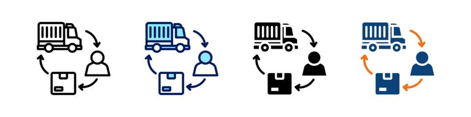 Third Party Logistics All In One Icon Multi Styles Vector Set