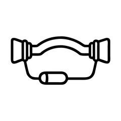 Fototapeta premium Vintage telephone receiver drawn in a simple line art, representing a classic communication device. A clear and stylized depiction of an old telephone handset