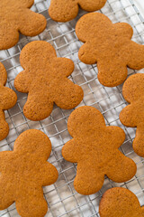 Preparing and Baking Classic Gingerbread Cookies in Gingerbread Man Shapes