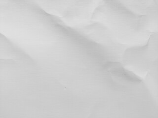 Old and wrinkled white paper sheet with kinks and creases. Vintage crumpled paper texture background with copy space for text.