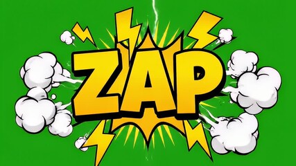 Animated comic book style zap graphic - Powered by Adobe