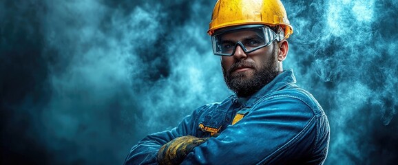 Construction worker in safety gear