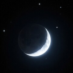 crescent moon and stars