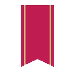 シンプルな装飾の付いた赤いリボンの垂れ幕イラスト