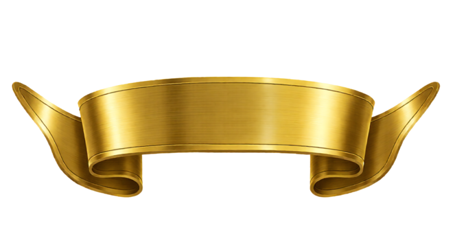 Elegant Empty Golden Ribbon for Awards and Celebrations