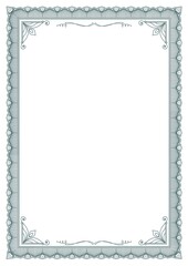 Vintage ornate floral frame w on a white background