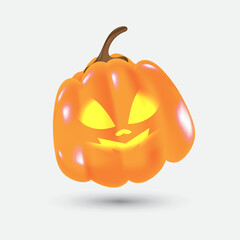 Evil Smiling Halloween Pumpkin Jack O Lantern Ideal for Spooky Invitations and Posters