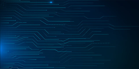 Circuit board. Motherboard. Blue technology background.