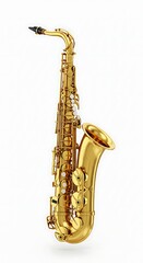 Golden Saxophone: A highly detailed shot showcases a shiny, golden saxophone, highlighting its intricate design and the craftsmanship that brings to life a jazz music and melody.