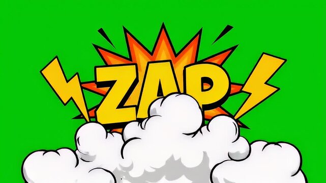Animated comic book style zap graphic