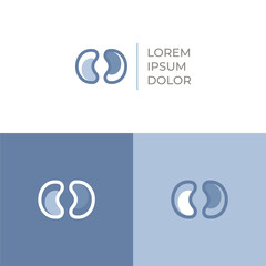 Obraz premium Minimalist Abstract Bean Shape Element Creative Logo Design Template