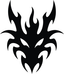 Stylized Dragon Head Tattoo Design a Symbolic and Powerful Image with Intricate Lines and Sharp Edges Representing Strength and Mystical Realms