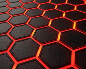 Hexagon Network: A mesmerizing close-up view of a dynamic, hexagonal network glows with radiant energy, creating a futuristic aesthetic of interconnectivity and technological advancement.