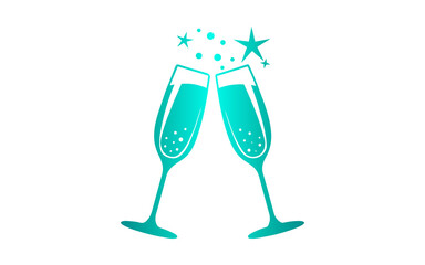 Set of glasses, champagne