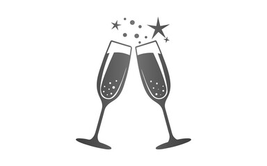 Set of glasses, champagne