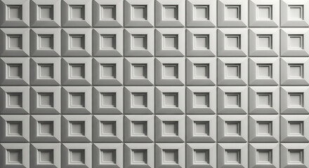 Gray Geometric Square Pattern Wall Design.