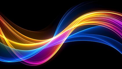 Naklejka premium Colorful Light Waves Abstract.